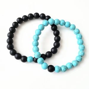 Stretchy turquoise howlite distance bracelet set